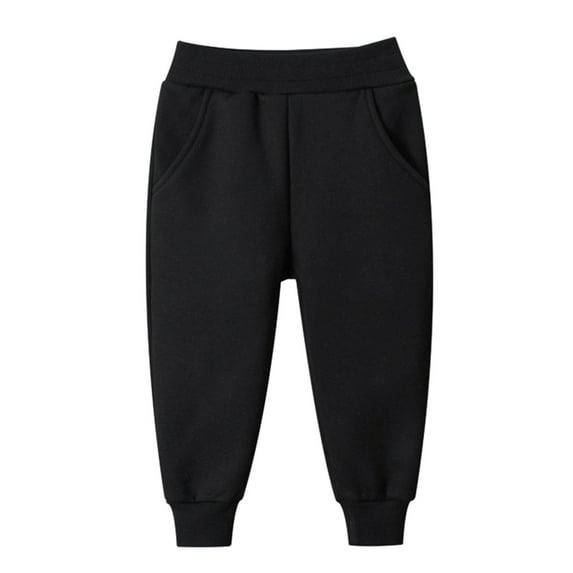 Generic Boys Track Pants Thermal Athletic Joggers Winter Warm Solid Color Casual Sports Trousers Sweatpants for Kids Toddler Youth Comfortable 2-3 Years
