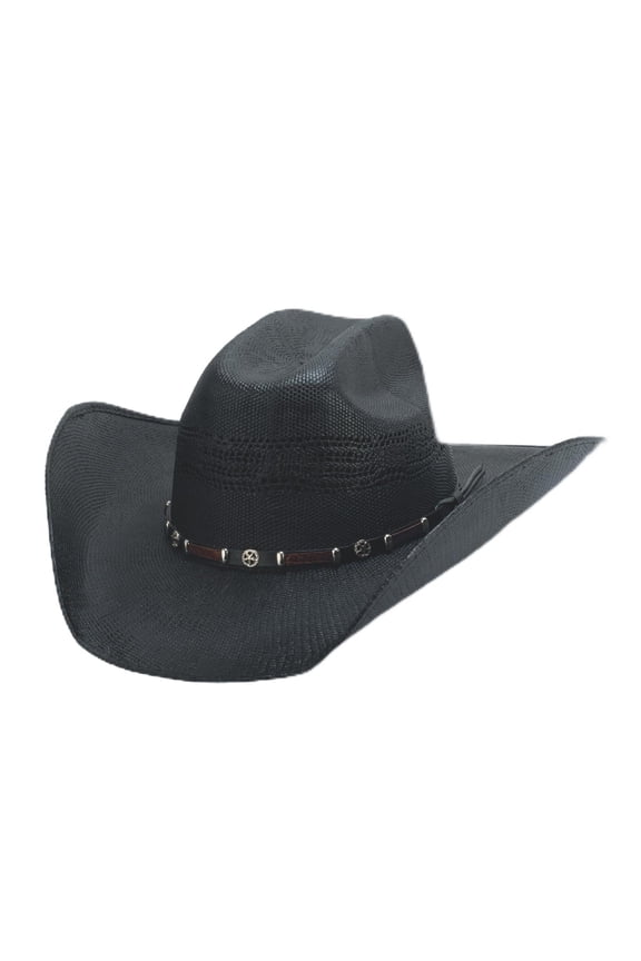 Bullhide Rodeo Round Up Straw Collection Go Round 20X Cowboy Hat in Size 6 3/4 Black