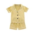 thumbnail image 1 of Generic Button up Pajamas for Kids Clothes Pajamas Solid Sleepwear Set Shorts Shirt Girl Boys Girls Outfits&Set Toddler Regular Loose Comfortable Durable Pajamas ﻿, 1 of 6