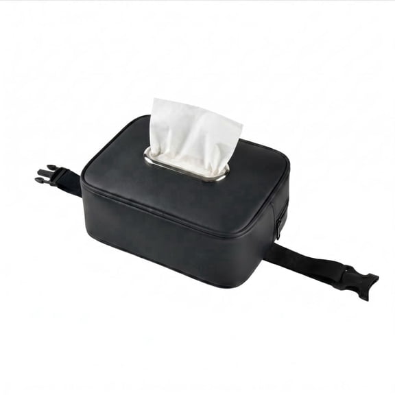Generic Car Backseat Tissue Holder, Rectangular PU Leather Organizer, Black, for Cars SUVs and Trucks