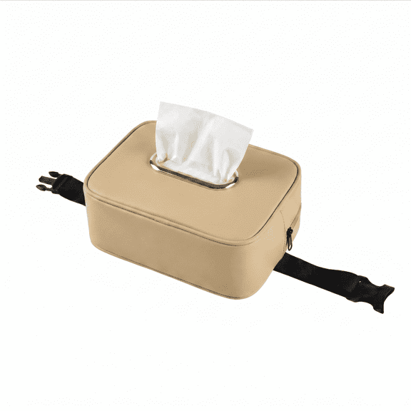 Generic Car Backseat Tissue Holder, Rectangular PU Leather Organizer, Black, for Cars SUVs and Trucks