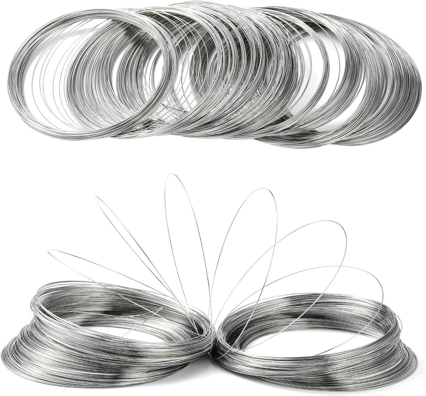 Generic Carbon Steel Memory Wire 0.6mm 100 Circles Inner Diameter:11 ...