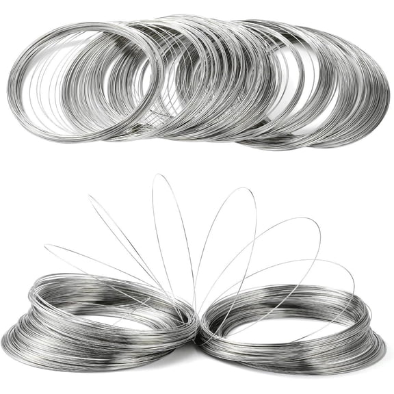 Generic Carbon Steel Memory Wire 0.6mm 100 Circles Inner Diameter:11.5cm Silver Jewelry Making Wire DIY Bracelets Beading Crafts for making
