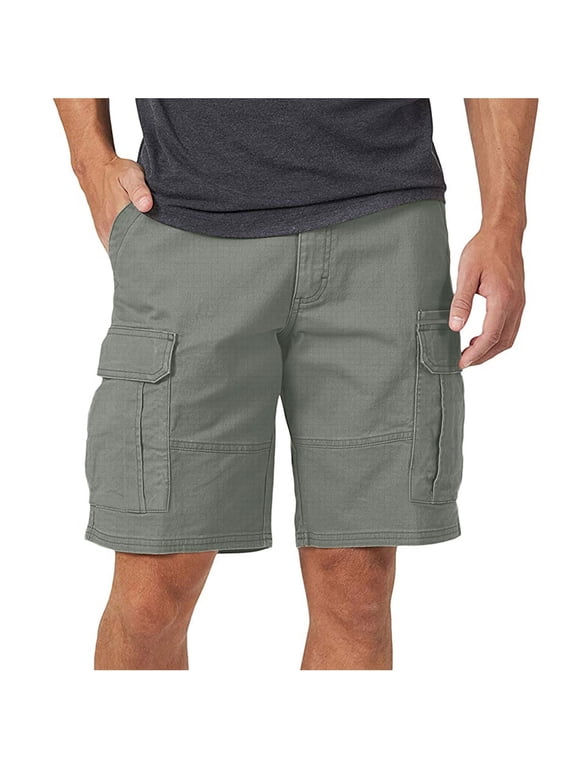 Cargo Shorts for Men - 10" Inseam Stretch Flex 7 Pocket Work Shorts with Hidden Utility Pocket
