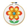 thumbnail image 1 of Generic Cartoon Simple Little Flower DIY 11CT Stamped Cross Stitch Kits Easy for Beginners Children with Hoop Needlepoint Counted Embroidery Kits Art Craft Wall Decor 12x12inch(21), 1 of 9