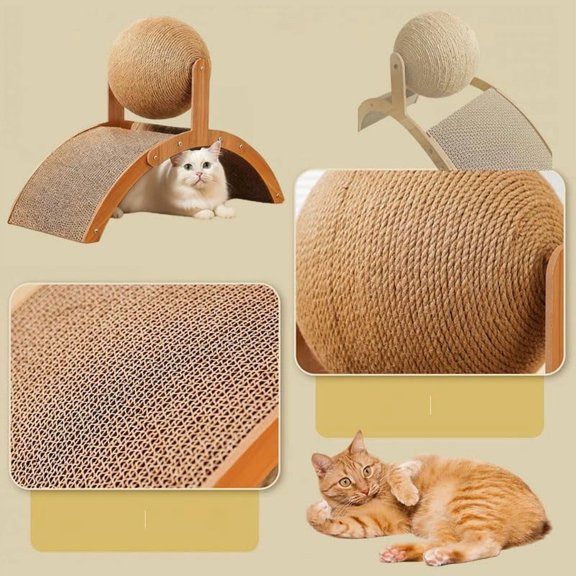 Generic Cat Scratching Ball Stand Interactive Scratch Pad Arch Bridge