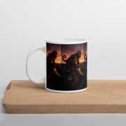 Generic Ceramic Coffee Mug Capuchin Monkey Cliff Sunset River Valley Design 11 oz White