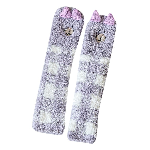 Generic Children Adult Stockings Autumn And Winter Fashion Cute Cartoon Animal Thickened Comfortable Floor Socks Non Slip Fluffy Cozy Cabin Socks For Women