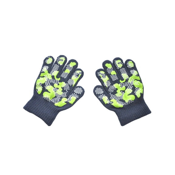 Generic Children Anti-Slip Full Fingers Knitted Winter Glove Boys Girls Thermal Knit Stretchy Gloves Cold Weather Soft Anti Slip Mittens For Sport Ski Snow Hiking