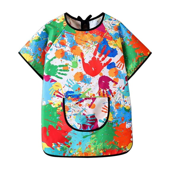 Artist 𝐂ostume for Kids Children's Art Overalls Apron Painting Supplies Toddler Short Sleeves 𝗪aterproof Smocks