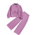 thumbnail image 1 of Generic Children Clothing Autumn New Medium Large Children Lapel Long Sleeve Shirt Trousers Girls Suit Breathable Comfortable Autumn Winter Clothes for Holiday Party （8 Years Purple）, 1 of 9