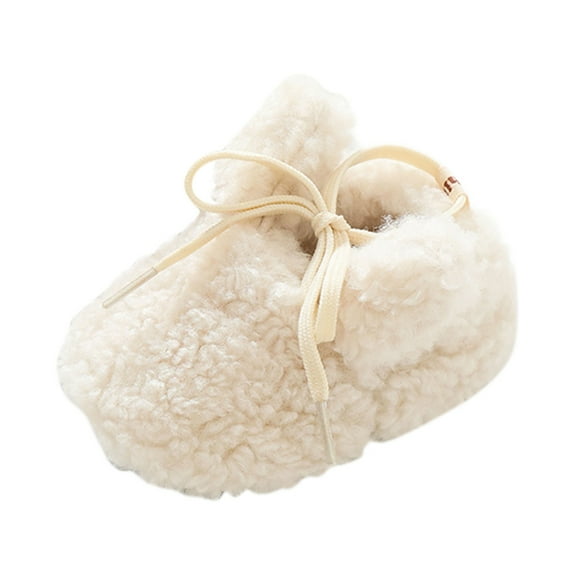 Generic Children Floor Shoes Socks Lamb Thickened Warm Baby Socks with Glue Non Slip Baby Socks Breathable Comfortable Autumn Winter Clothes for Holiday Party （12 White）