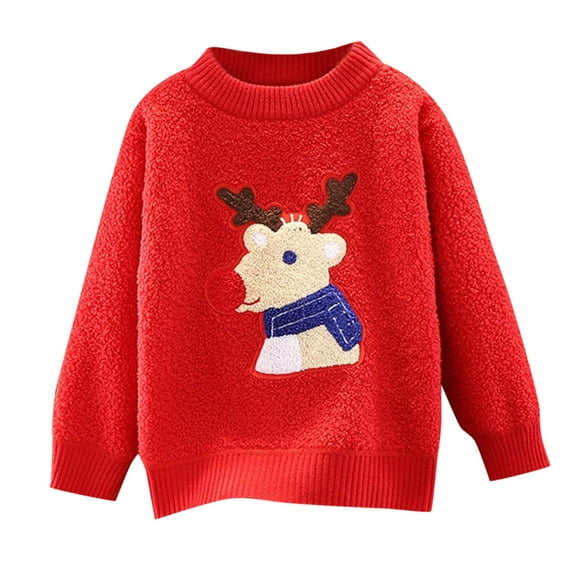 Generic Xmas Toddler Children Kids Baby Girls Crewneck Long Sleeve Cute Sweater Pullover Tops Outfits Christmas Clothes for Holiday Christmas Party(5-6 Years Bronze)