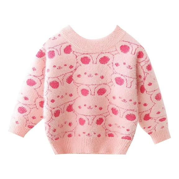 Generic Children Girls Knitted Tops Easter Outfit Toddler Boy Girl Rabbit Bunny Sweater Top Coat Pullover Fall Winter Cute Clothes Halloween Sweaters for 2-8 Years
