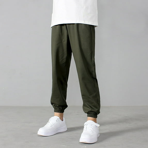 Generic Children'S Elastic Waistband Joggers Korean Version Of Girls' And Boys' Pants CuHK Children's Cotton Air Conditioning Pants Children's Pants 14 Colors