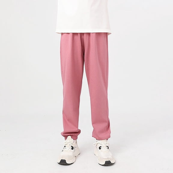 Generic Children'S Elastic Waistband Joggers Korean Version Of Girls' And Boys' Pants CuHK Children's Cotton Air Conditioning Pants Children's Pants 14 Colors
