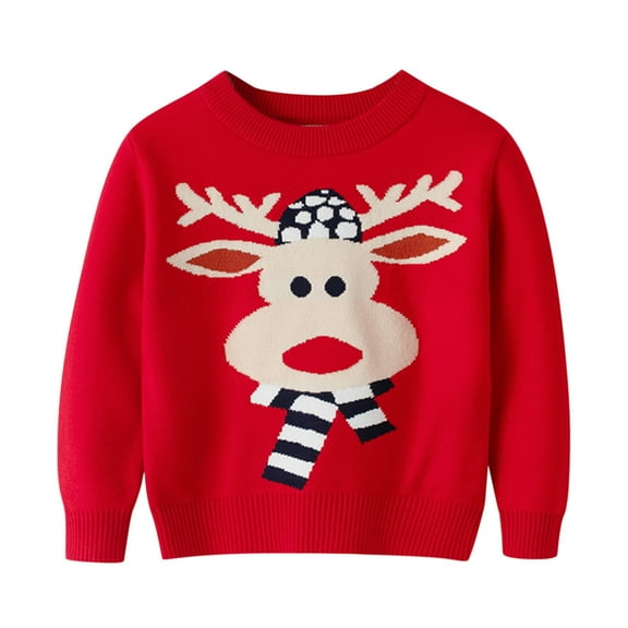 Generic Children'S Holiday-Themed Long Sleeve Top Children'S Winter Holiday Print Hoodie Toddler Boys Girls Christmas Cartoon Autumn Warm Knitted Sweater Long Sleeve Xmas Tops Knitwear Cardigan Coat