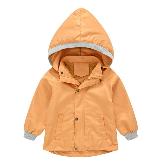 Generic Children'S Lightweight Long Sleeve Coat Kids Long Sleeve Windbreaker Toddler Boys Girls Winter Coat With Pocket Hooded Jacket Zipper Windproof Outwear Baby Toddler Boys Girls Winter Coats