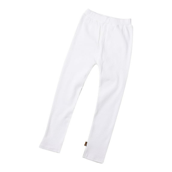 Generic Toddler Kids Girls Fashion Streak Wide Pinstripe Wide Leg Pants Autumn Solid Pants for Girls Basic School Pants(4-5 Years White)