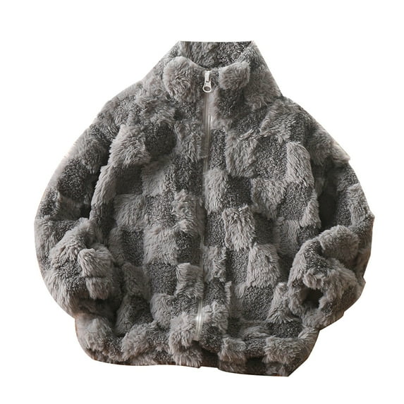 Generic Children'S Warm Fleece-Lined Hooded Outerwear Children's Coat Autumn And Winter Cardigan Thickened Top Zipper Stand Collar Large Children's And Girls' Baby Clothes Warm Winter Coat