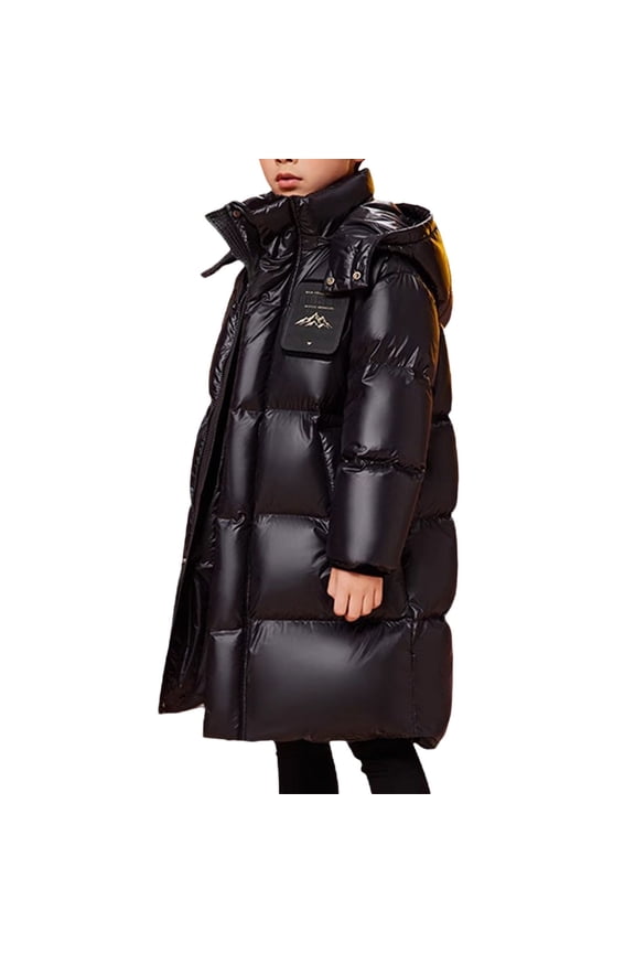 Coat for Children's Trendy Winter Fashion Kids Boys Girls Thick Coats Padded Winter Jacket Clothes 2024 for Simplicity Cozy Casual (8-9 Years,Black)
