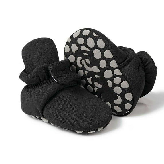 Generic Children Toddler Boys Girls Baby Shoes Socks Solid Color Patchwork Knitted Plush Baby Socks Comfortable Casual Style Autumn Winter Clothes for Outdoor Indoor（0-3 Months Black）