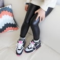 thumbnail image 1 of Generic Children Trousers Leggings Kids Classic Baby Girls PU Leather Pencil Pants（130 Black）, 1 of 8