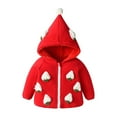 thumbnail image 1 of Generic Children Warm Snowsuit Winter Baby Girls Fruit Strawberry Autumn Long Sleeve Hooded Coat Zipper Jacket Clothes for 6M-4 Years(Red,3-4 Years), 1 of 9