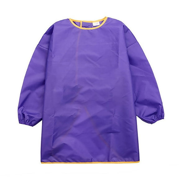 Generic Children's Art Overalls Waterproof Artist Painting Apron Boys Girls Art Smock Long Sleeve Children Apron for Cooking Baking Painting Crafting Grilling Activity（2-3 Years Purple）