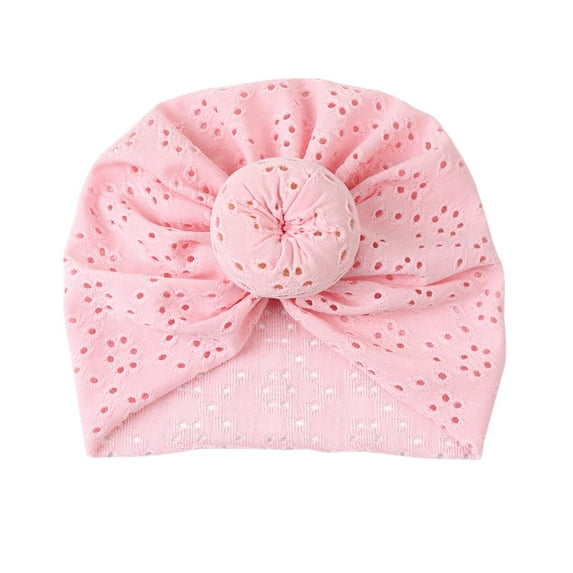 Generic Children's Beach Hats Toddler Baby Boys Girls Stretch Solid Breathable Hat Caps Headwear with Bow Knot Soft Cute Nursery Beanie(,D)