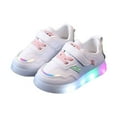 thumbnail image 1 of Generic Children's Board Shoes LED Light Casual Breathable Non-Slip Light Sneakers Unisex Shoes Boys Girls Students Small White Shoes(5.5-6 Years,Pink), 1 of 9