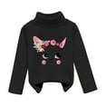 thumbnail image 1 of Generic Children's Clothes Girl's Fall And Winter Long Sleeve Cat Printing Thickened De Velvet Half Turtleneck Bottoming Shirt Tops Shirts Sweatshirts Pullover (18-24 Months,BK3), 1 of 5