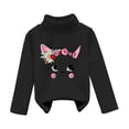 thumbnail image 1 of Generic Children's Clothes Girl's Fall And Winter Long Sleeve Cat Printing Thickened De Velvet Half Turtleneck Bottoming Shirt Tops Shirts Sweatshirts Pullover (18-24 Months,BK3), 1 of 5