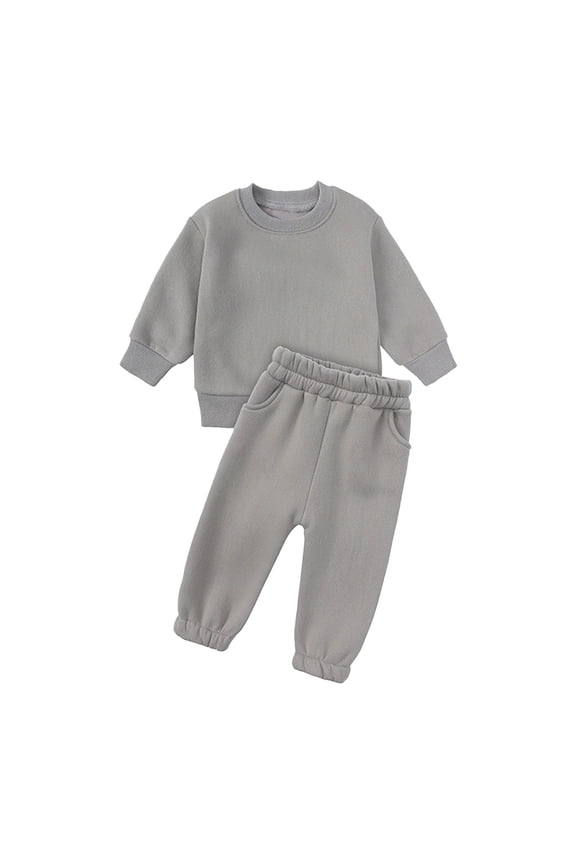 Children's Clothing Kids Outfit Soft Cotton Warm Cute Crewneck Long Sleeved Round Neck Floral Suit Clothes Set for Boys Girls Fashion Casual Breathable Sweatshirts