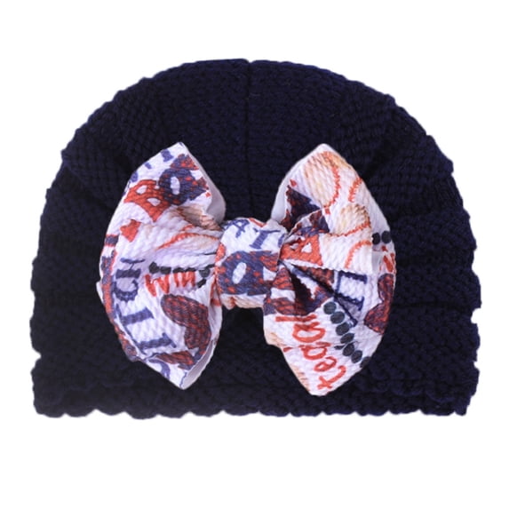 Generic Children's Comfortable Caps Baby Boys Girls Colorful Beanie Bowknot Elastics Turban Hat for Fashion Casual Four Seasons Caps(One Size,F)