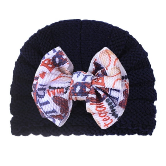 Generic Children's Comfortable Caps Baby Boys Girls Colorful Beanie Bowknot Elastics Turban Hat for Fashion Casual Four Seasons Caps(One Size,F)