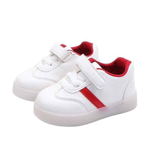 Generic Children's Light Shoes New Kids Shoes Men and Girls Light Casual Breathable Non-Slip Light Sneakers Unisex Board Shoes Colorful Flash Shoes(5-5.5 Years,Red)
