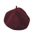 thumbnail image 1 of Generic Children's Lightweight Hats Kids Girls Stretch Beret Hat Retro wool Pure Color Head Scarf Wrap Hat Cap for Fashion Casual Four Seasons Caps(One size,Wine), 1 of 2