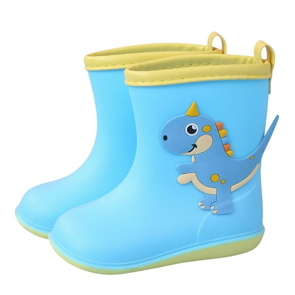 Generic Children's Rain Shoes Boys Girls Water Shoes Baby Rain Boot Water Boots In Large and Small Children Toddlers Waterproof Shoes for Boy Girl ﻿(8-9.5 Years,Blue)