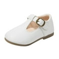 thumbnail image 1 of Generic Children's Shoes Girls Shoes Small Leather Single Dance Shoes Performance Shoes for Wedding Party School Princess Dress Shoes (2-2.5 Years,White), 1 of 4