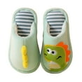 thumbnail image 1 of Generic Children's Shoes Kids Dinosaur Slippers Toddler Comfort House Slippers Cute Warm Plush Slip On Boys Girls Indoor Winter Home Cotton Shoes for Classic Non Slip Shoe(9-10 Years,Mint Green), 1 of 7