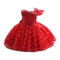 thumbnail image 1 of Generic Children's Sleeveless Performance Dress Flower rincess Dress For Kids Girl Wedding Dress Autumn Winter Clothes for Catwalk Performance Holiday Party Wedding Christmas（2-3 Years Red）, 1 of 5