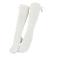 thumbnail image 1 of Generic Children Socks Socks Diamond Mesh Combed Cotton Bow Mesh Mid Tube Socks Knee High Stockings for All Seasons Non-Slip Fashion Casual Breathable ﻿(3-8 Years,White), 1 of 7