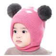 thumbnail image 1 of Generic Children's Soft Caps Baby Boys Girls Earflap Hat Winter Warm Knit Crochet Beanie Skull Cap Scarf Toddler Girl Fall Winter Hats Knitted Baby Hat Scarf Set (,Hot Pink), 1 of 4