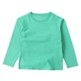 thumbnail image 1 of Generic Children's T Shirt Long Sleeve T Shirt Boys' Toddlers T Shirt Cotton Soft Top Medium T Shirt Girls' Round Neck Wear Autumn Kids Basic T-Shirts Top(10-11 Years,Mint Green), 1 of 3