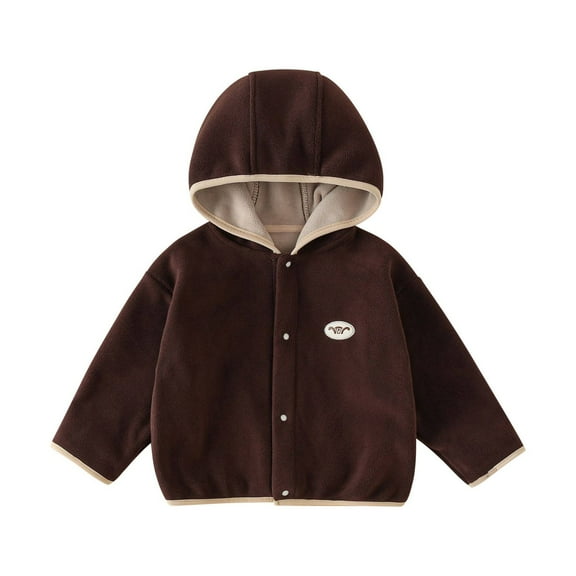 Generic Children's Winter And Autumn Jacket Casual Sports Hoodie Christmas Hoodies Sweatshirt Baby Boy Fleece Jacket Newborn Infant Girl Zipper Hooded Warm Coat Winter Long Sleeve Solid Outerwear