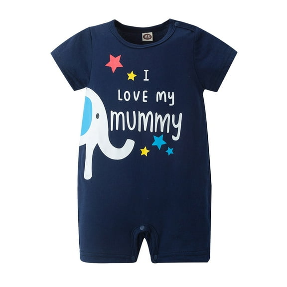 Generic Children's Winter Holiday Outfits Baby Girls Boys Valentine's Day Jumpsuit Playsuit Romper Clothes(18-24 Months,Navy)