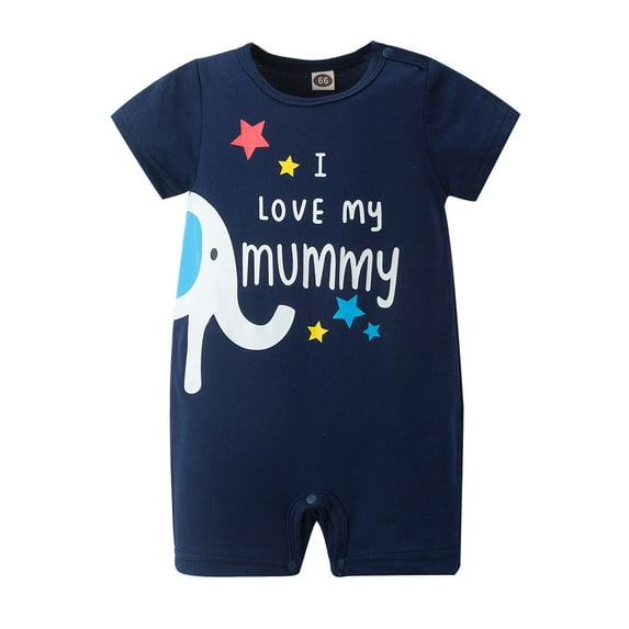 Generic Children's Winter Holiday Outfits Baby Girls Boys Valentine's Day Jumpsuit Playsuit Romper Clothes(18-24 Months,Navy)