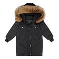 thumbnail image 1 of Generic Childrens Coat Girls Fashion Kids Boys Thick Coats Padded Winter Jacket Clothes 2024 for Simplicity Cozy Casual (9-10 Years,Black), 1 of 8