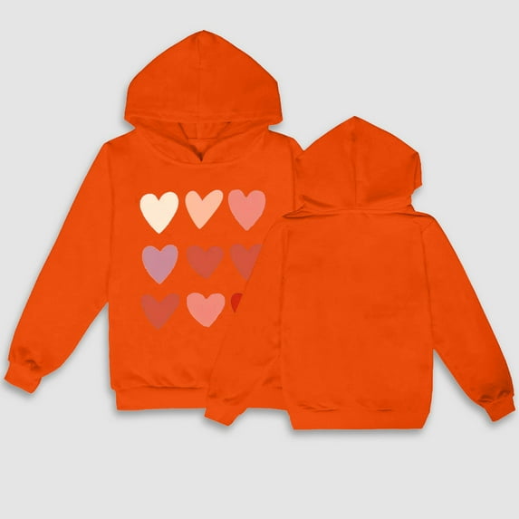 Generic Childrens Jackets Girls Pure Color Multi Caring Hoodie Autumn Students Leisure Sports Fashion Hoodie for Fashion Casual Cozy Travel Jacket(7-8 Years,Orange)
